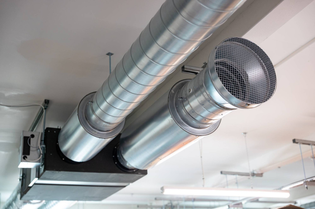 Heat-recovery ventilation ductwork in the 4T Medical offices
